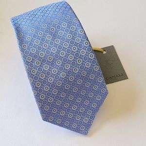 ⚡RARE⚡ CANALI TIE Blue Medallion Tie 100% Silk *NEW W/TAGS* $195  👔